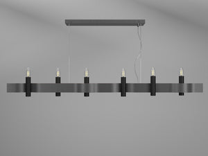 Accord Lighting - 1518.50 - Six Light Pendant - Flow - Organic Grey