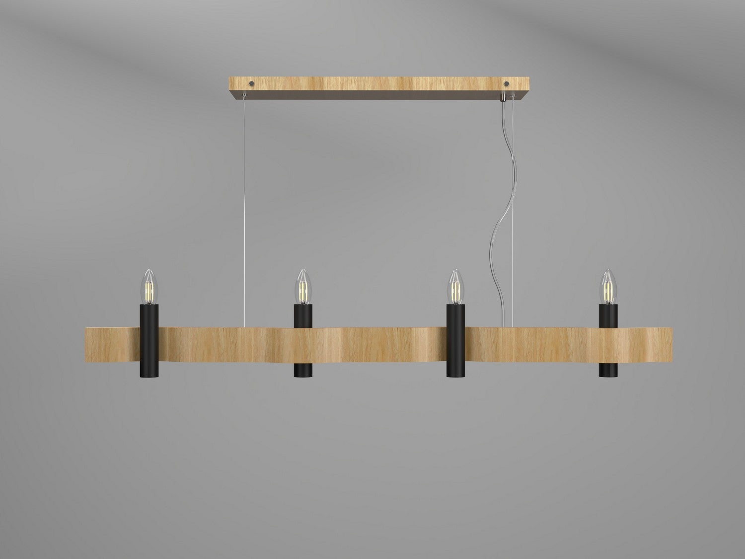 Accord Lighting - 1523.09 - Four Light Pendant - Flow - Louro Freijo
