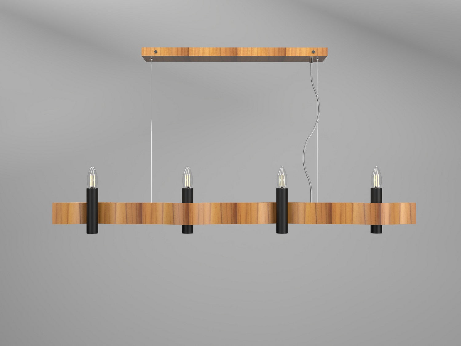 Accord Lighting - 1523.12 - Four Light Pendant - Flow - Teak
