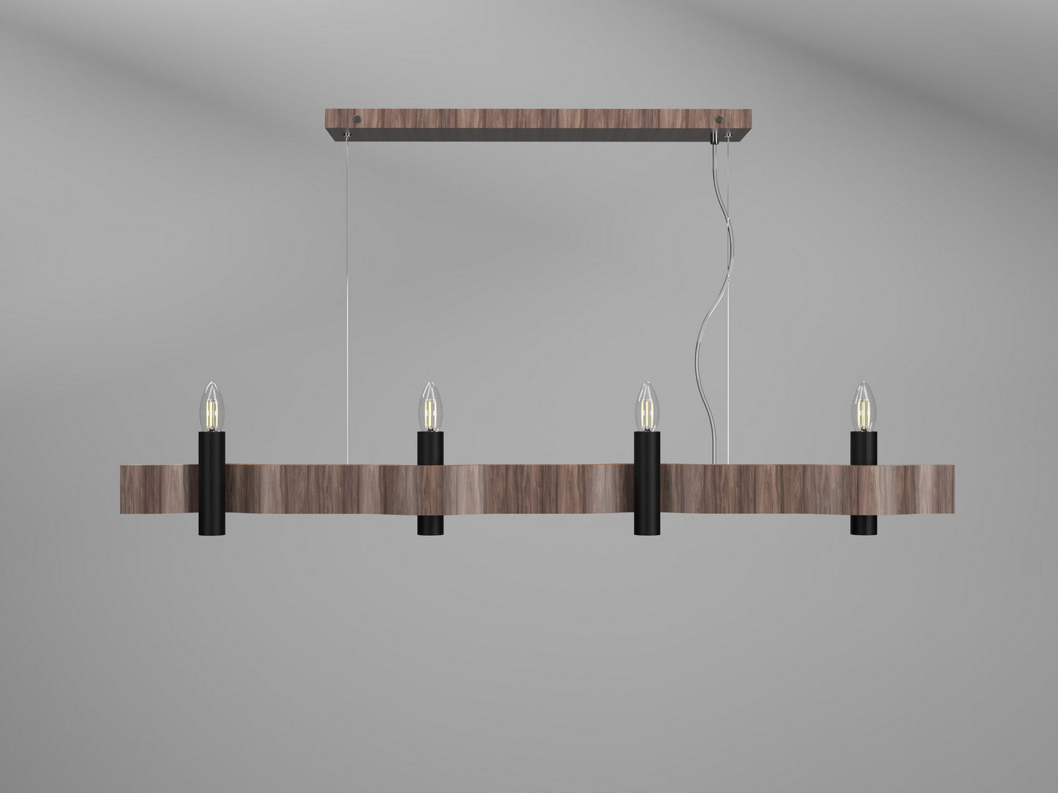 Accord Lighting - 1523.18 - Four Light Pendant - Flow - American Walnut