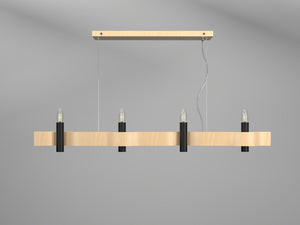 Accord Lighting - 1523.34 - Four Light Pendant - Flow - Maple