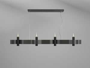 Accord Lighting - 1523.44 - Four Light Pendant - Flow - Charcoal