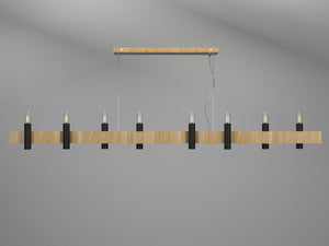 Accord Lighting - 1524.09 - Eight Light Pendant - Flow - Louro Freijo