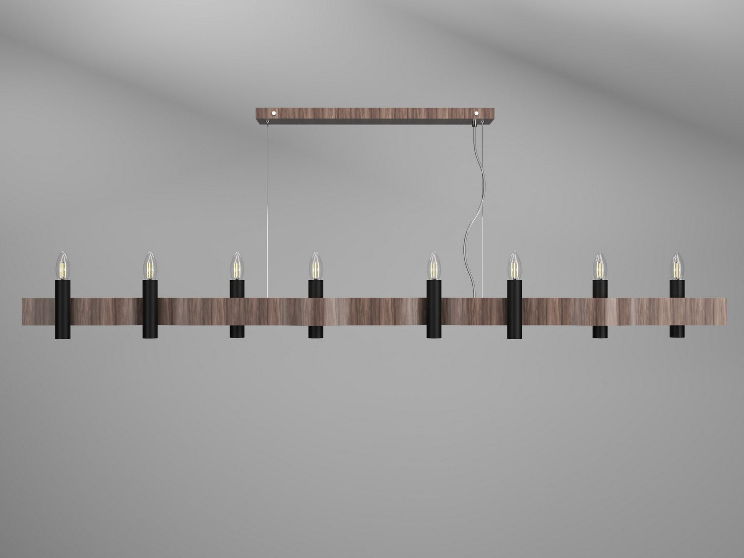 Accord Lighting - 1524.18 - Eight Light Pendant - Flow - American Walnut