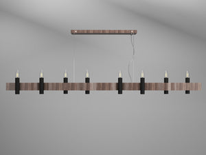 Accord Lighting - 1524.18 - Eight Light Pendant - Flow - American Walnut