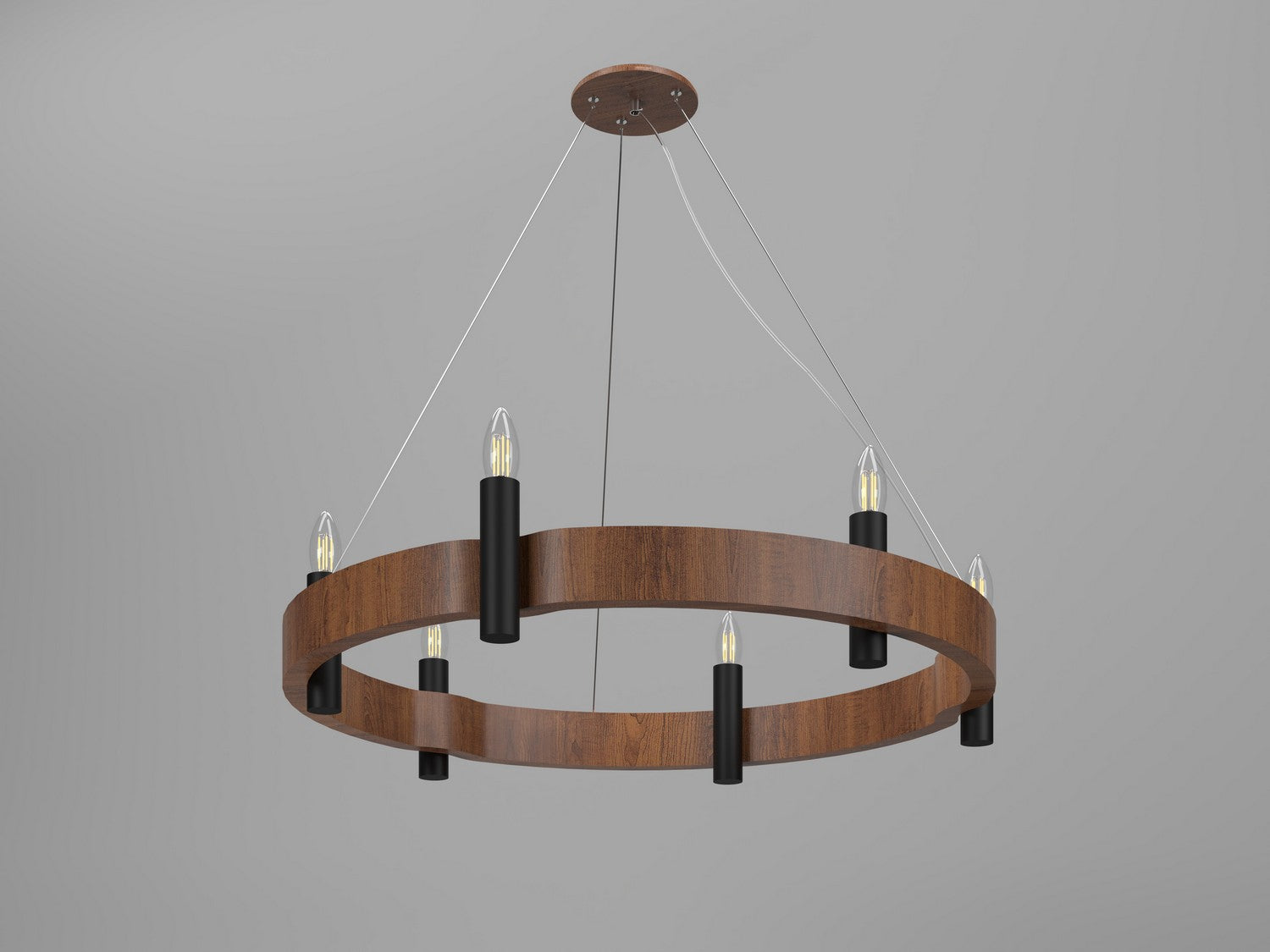 Accord Lighting - 1525.06 - Six Light Pendant - Flow - Imbuia