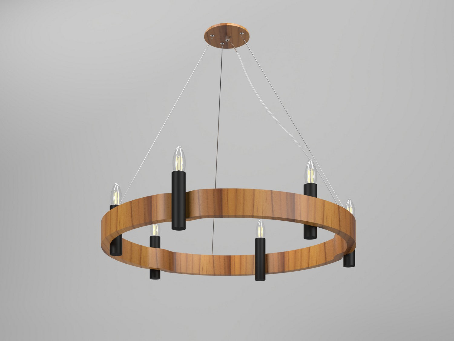 Accord Lighting - 1525.12 - Six Light Pendant - Flow - Teak