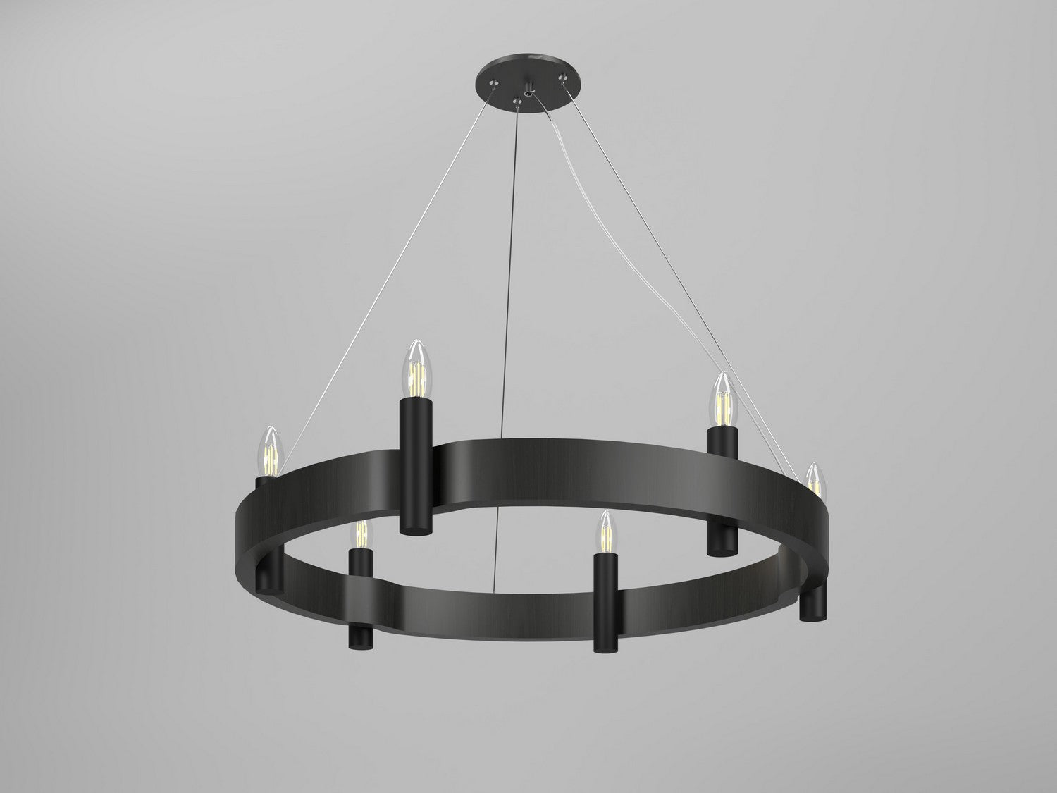 Accord Lighting - 1526.44 - Six Light Pendant - Flow - Charcoal