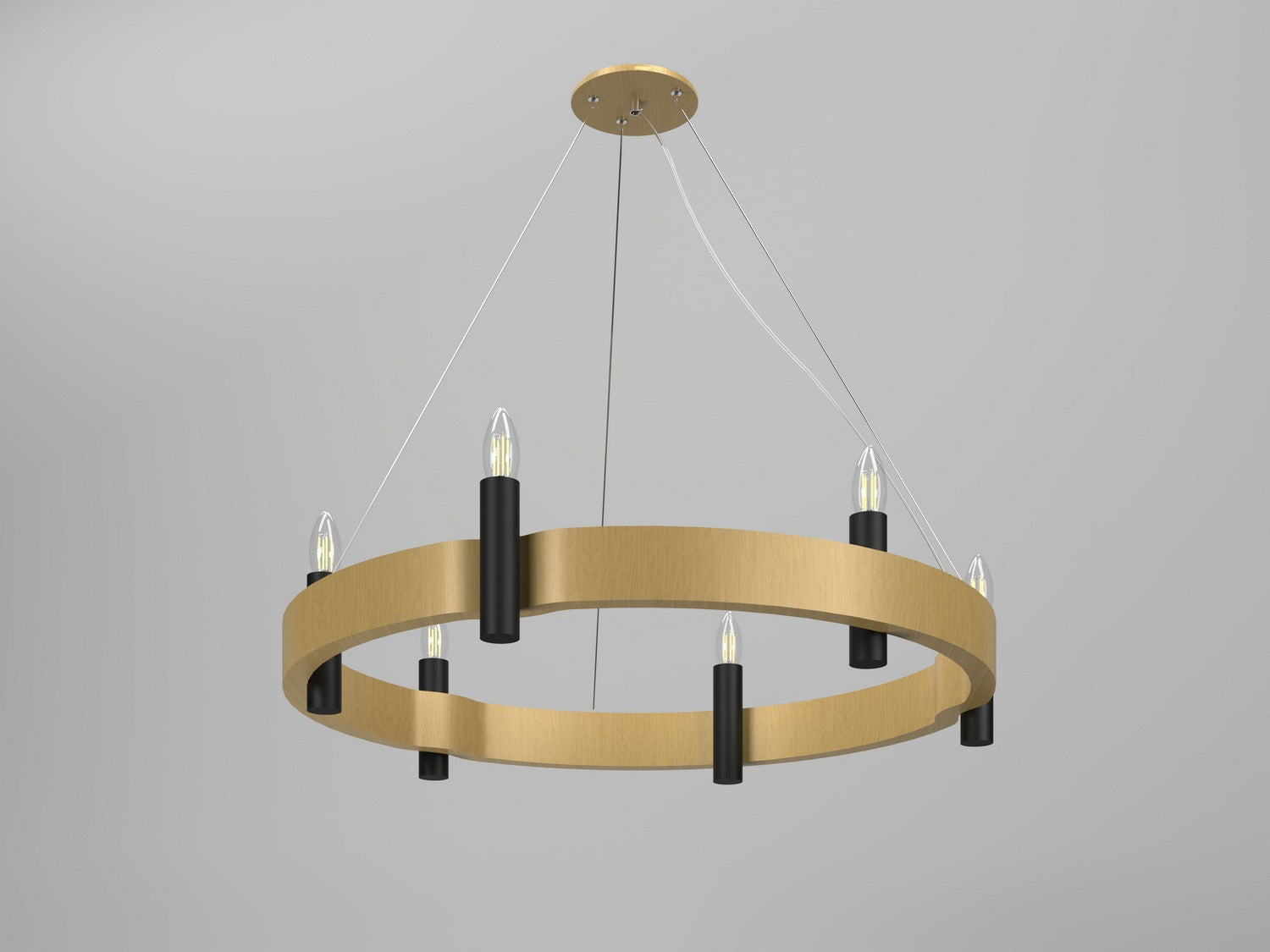 Accord Lighting - 1526.49 - Six Light Pendant - Flow - Organic Gold