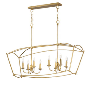 Maxim - 12169GL - Eight Light Linear Pendant - Plumette - Gold Leaf