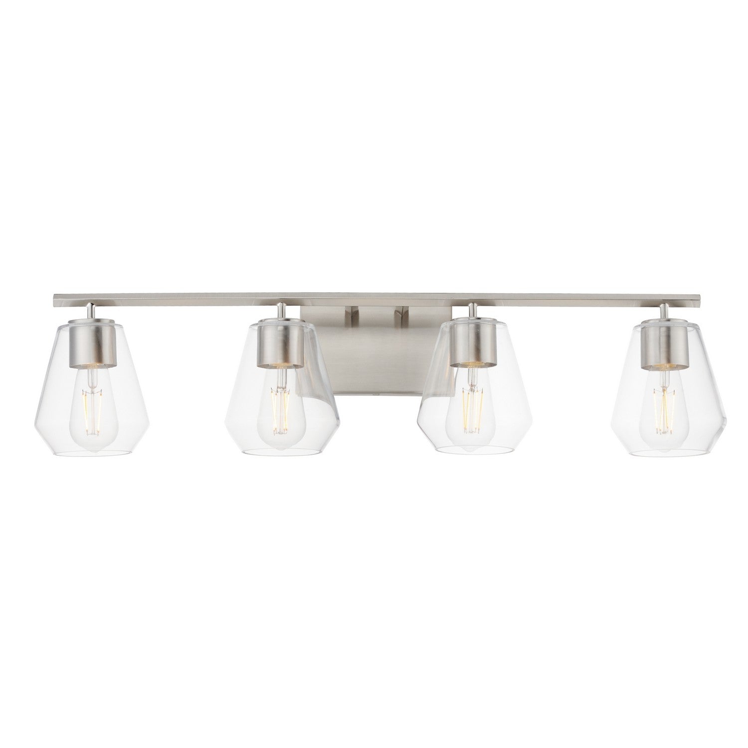 Maxim - 21334CLSN - Four Light Bath Vanity - Geode - Satin Nickel