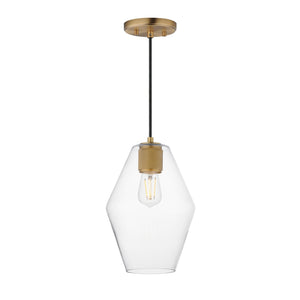 Maxim - 21335CLNAB - One Light Mini Pendant - Geode - Natural Aged Brass