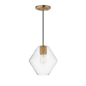 Maxim - 21336CLNAB - One Light Pendant - Geode - Natural Aged Brass