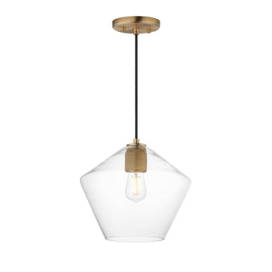 Maxim - 21337CLNAB - One Light Pendant - Geode - Natural Aged Brass