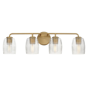 Maxim - 21414CRNAB - Four Light Bath Vanity - Honey - Natural Aged Brass