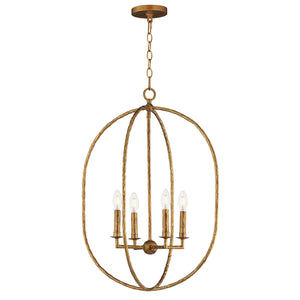 Maxim - 21843EG - Four Light Pendant - Martel - Etruscan Gold