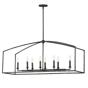 Maxim - 21848BS - Eight Light Linear Pendant - Martel - Blacksmith