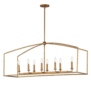 Maxim - 21848EG - Eight Light Linear Pendant - Martel - Etruscan Gold