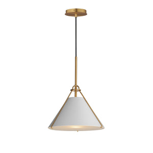 Maxim - 25229LFGNAB - One Light Pendant - Lucas - Light French Gray / Natural Aged Brass