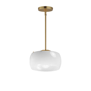 Maxim - 26141WTNAB - One Light Pendant - Glazed - White/Natural Aged Brass