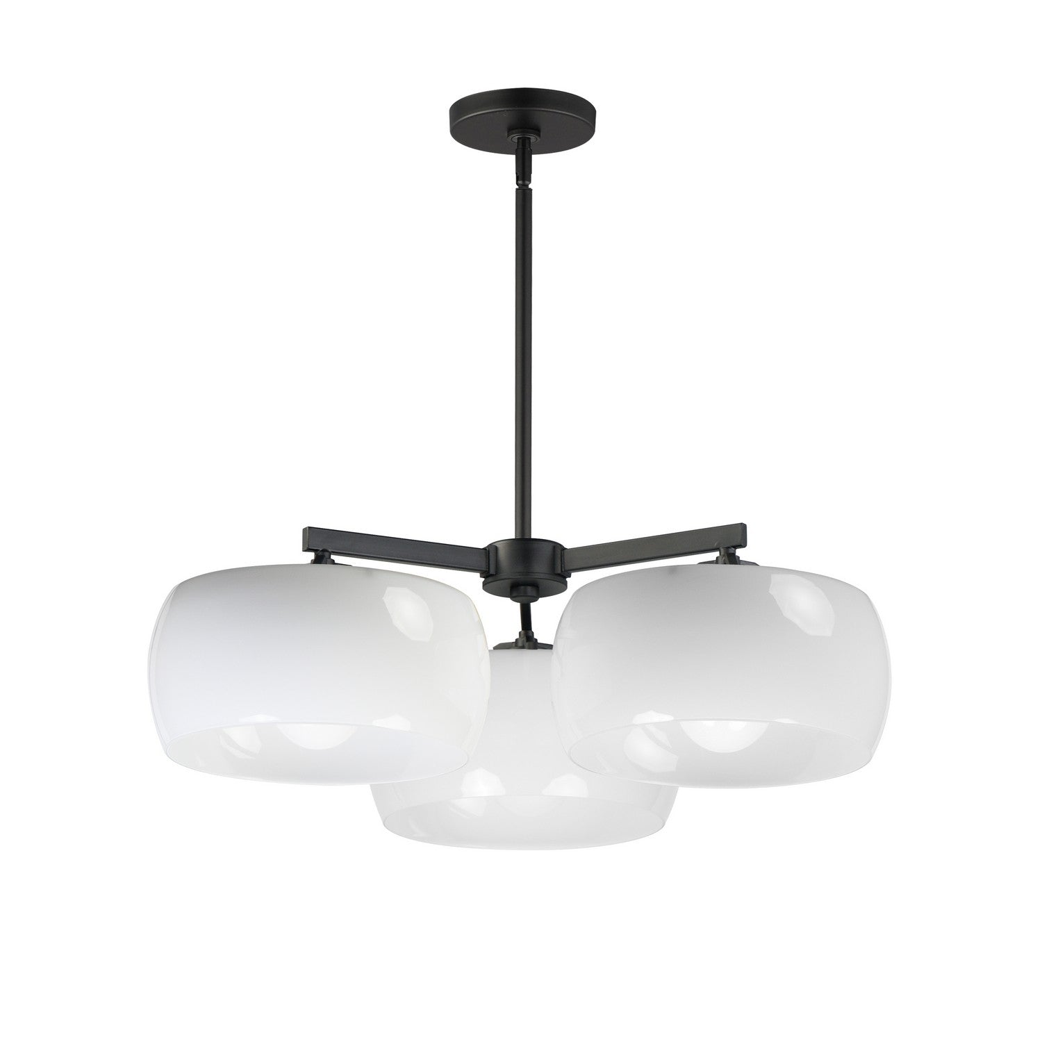 Maxim - 26143WTBK - Three Light Chandelier - Glazed - White / Black