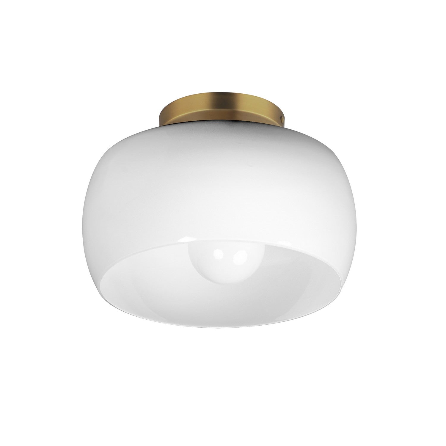 Maxim - 26149WTNAB - One Light Flush Mount - Glazed - White/Natural Aged Brass