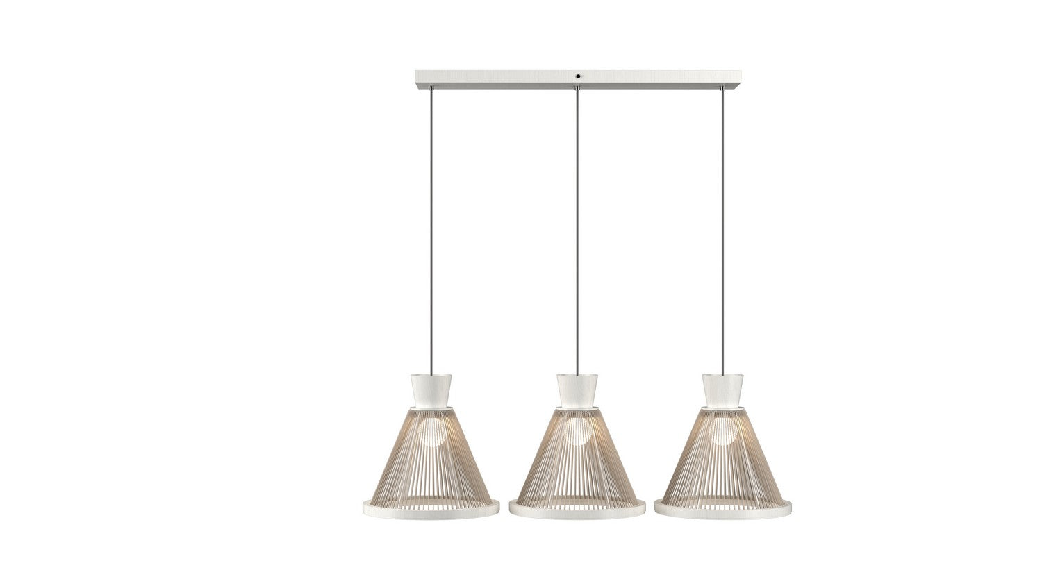 Accord Lighting - 1538.47 - Three Light Pendant - Corda - Organic White