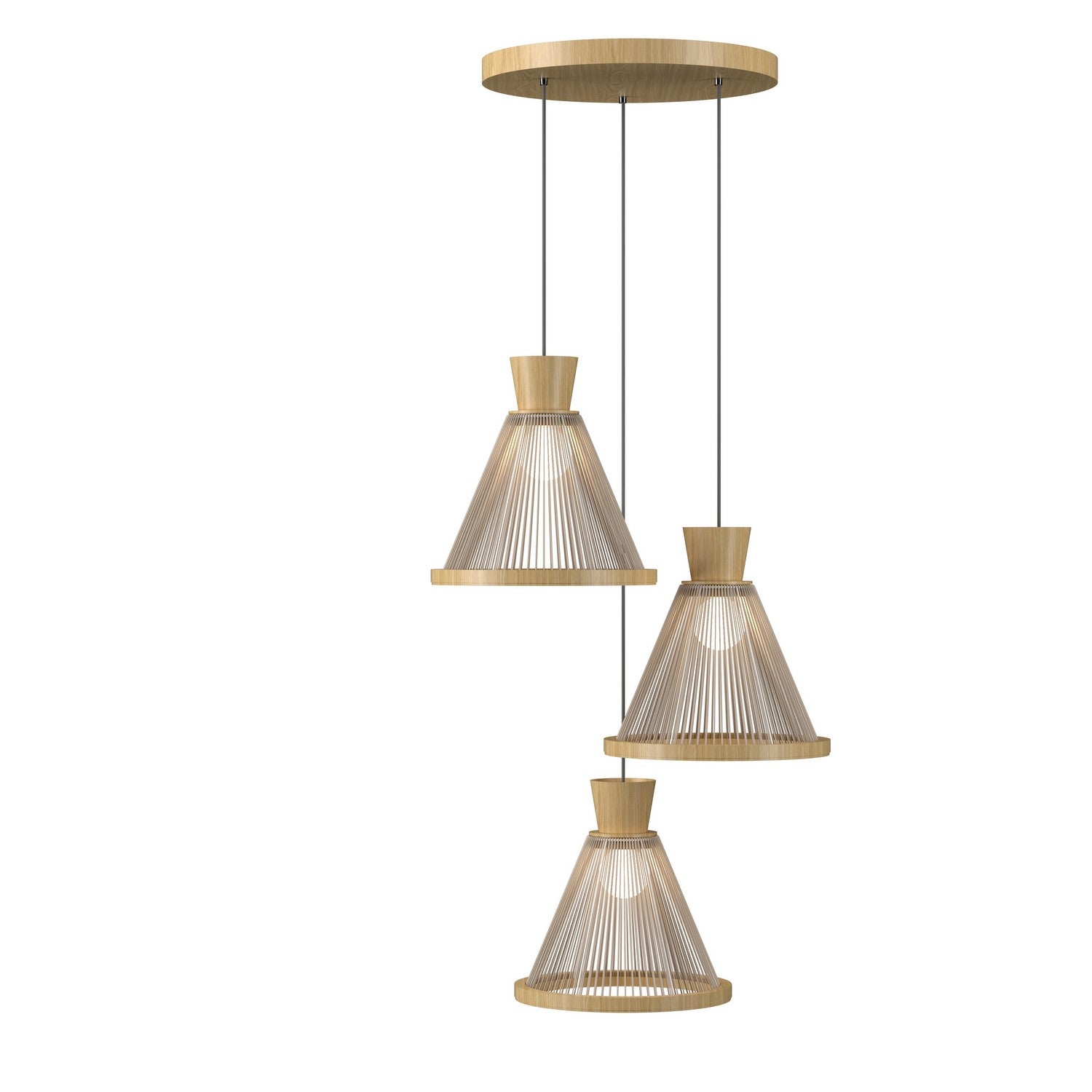 Accord Lighting - 1541.45 - Three Light Pendant - Corda - Sand