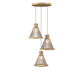 Accord Lighting - 1541.45 - Three Light Pendant - Corda - Sand