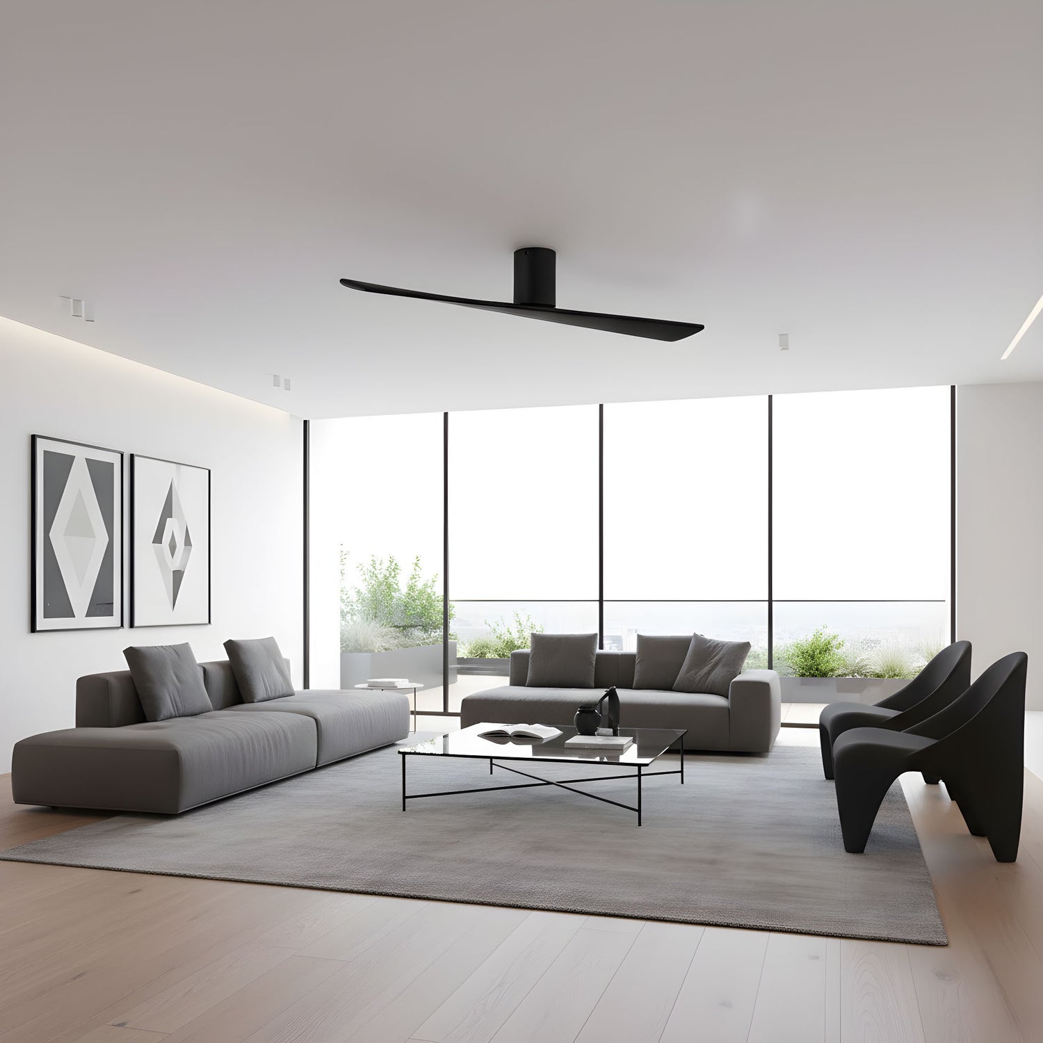 Visual Comfort Fan - 2PLSMH52MBK - 52" Ceiling Fan - Plank Smart 52 Hugger - Midnight Black