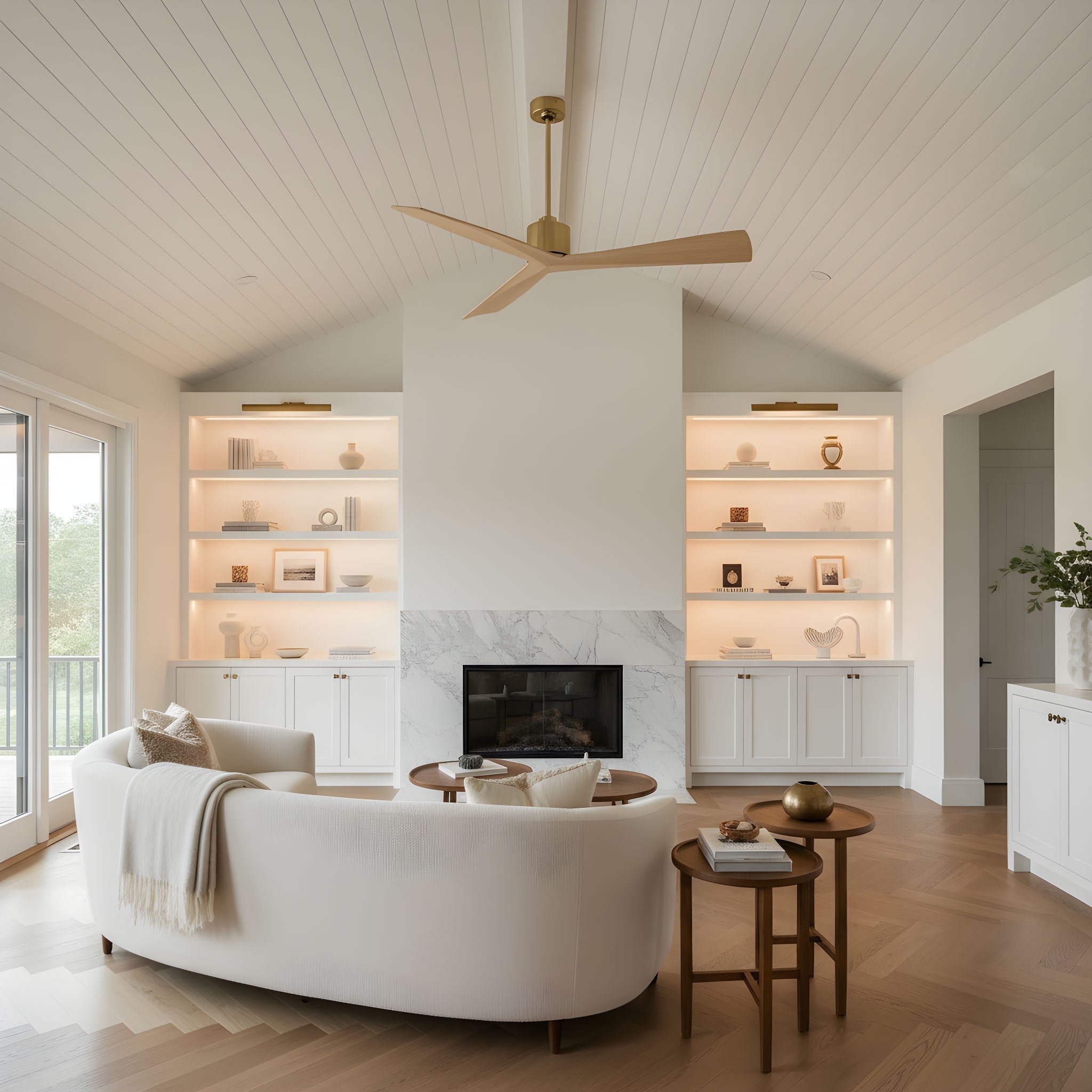 Visual Comfort Fan - 3ADR52BBSWWO - 52" Ceiling Fan - Adler 52 - Burnished Brass