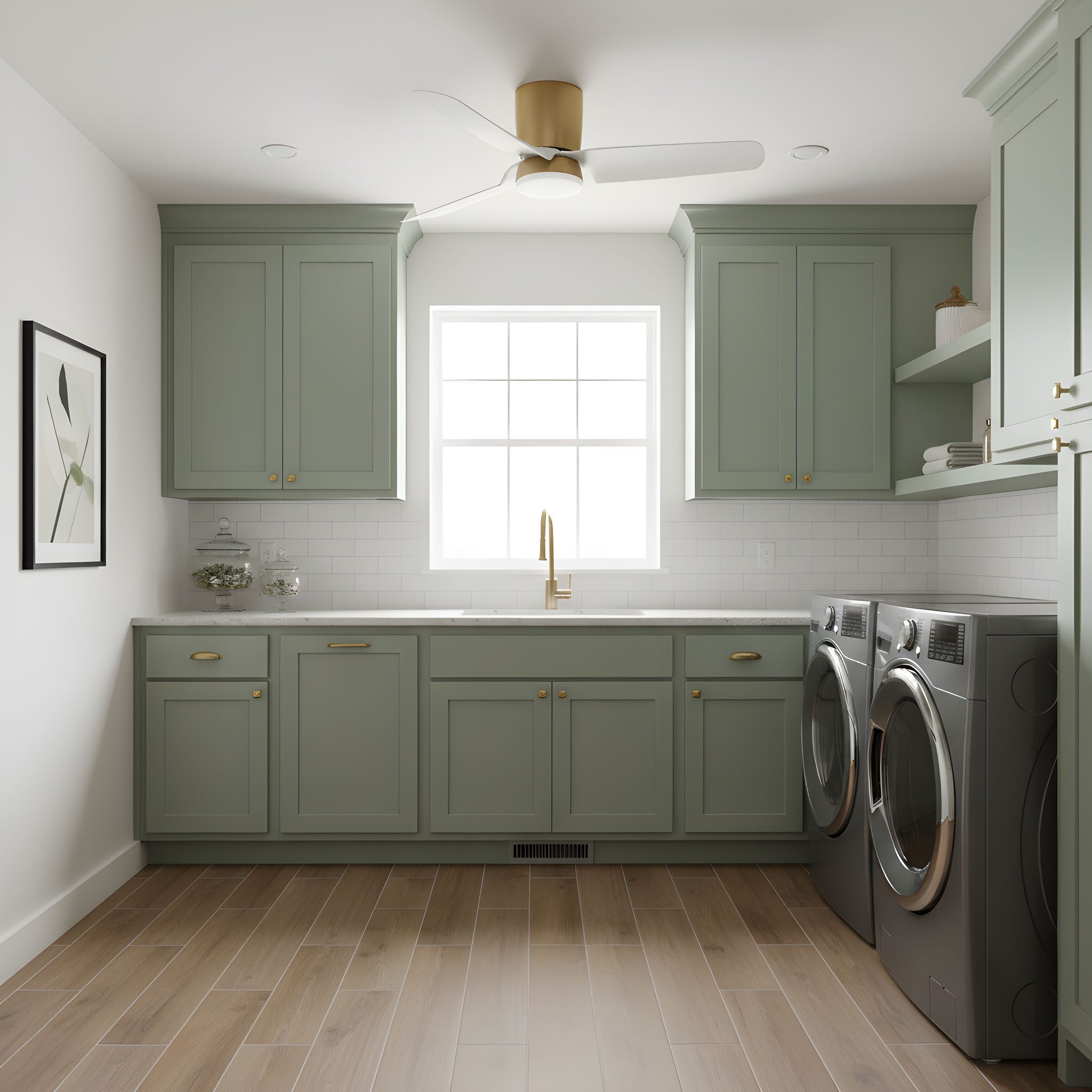 Visual Comfort Fan - 3CGHR44SBD - 44" Ceiling Fan - Colgin 44 Hugger LED - Satin Brass