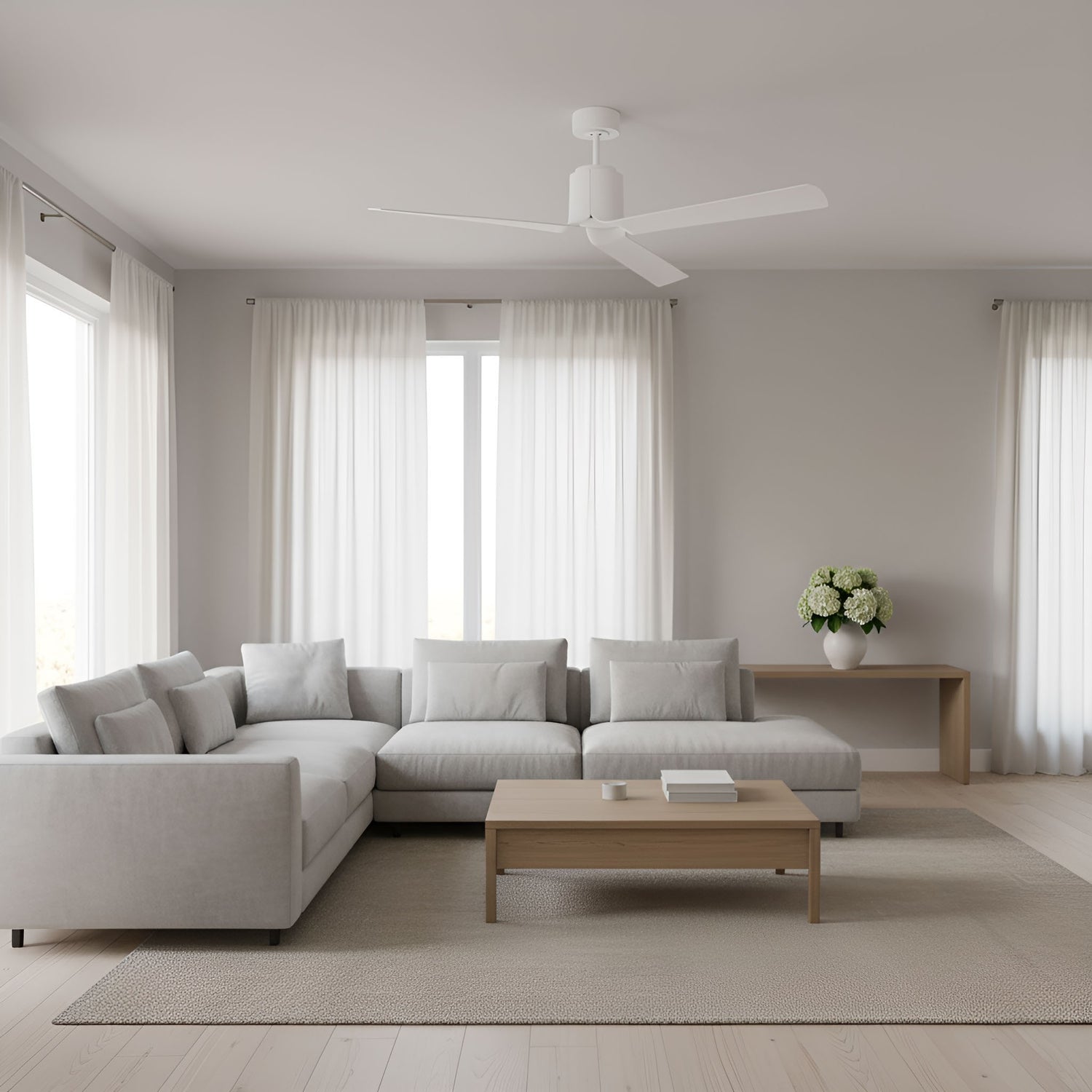 Visual Comfort Fan - 3PESM66RZWD - 66" Ceiling Fan - Peel Smart 66 LED - Matte White