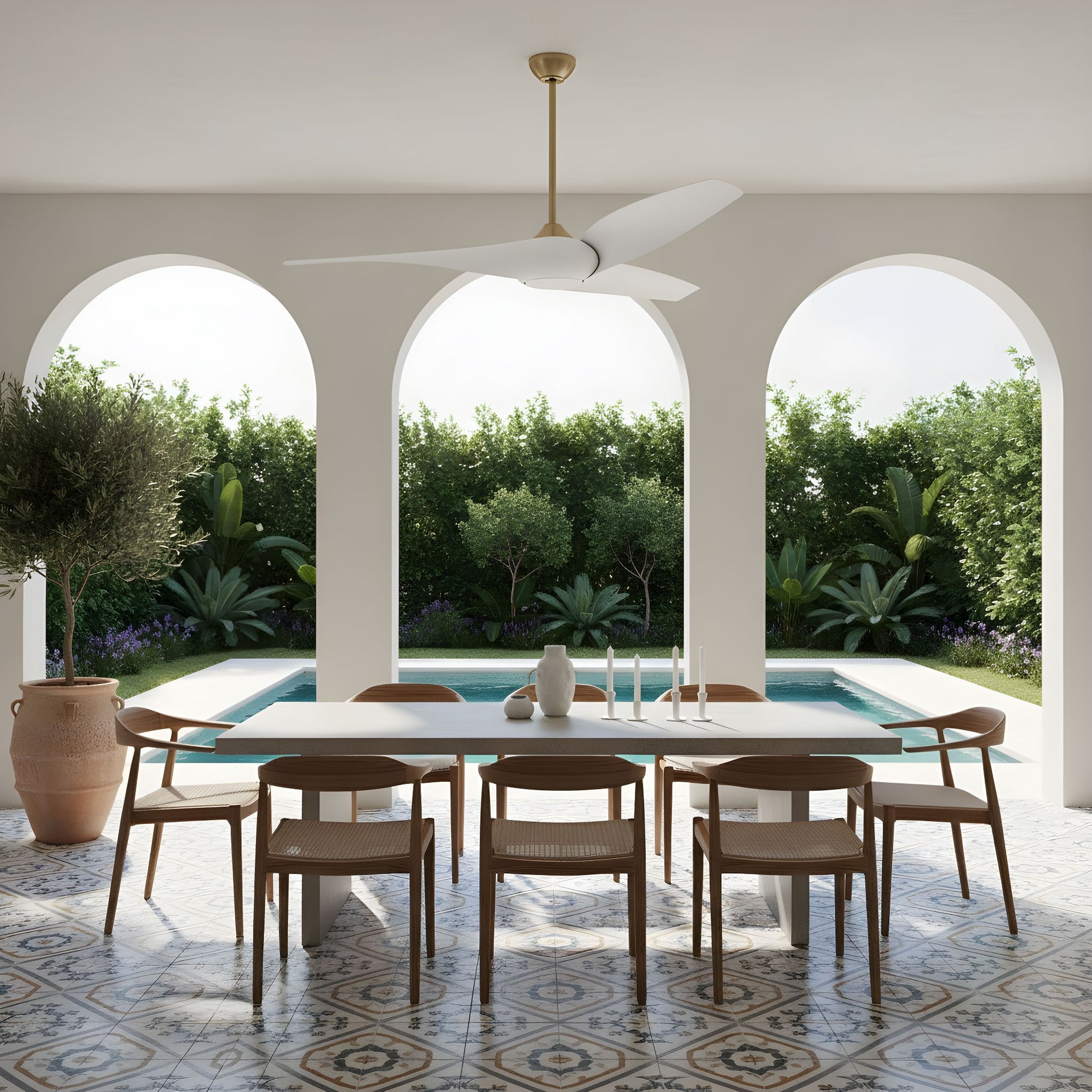 Visual Comfort Fan - 3TNSM60BBSD - 60" Ceiling Fan - Topan Smart 60 LED - Burnished Brass