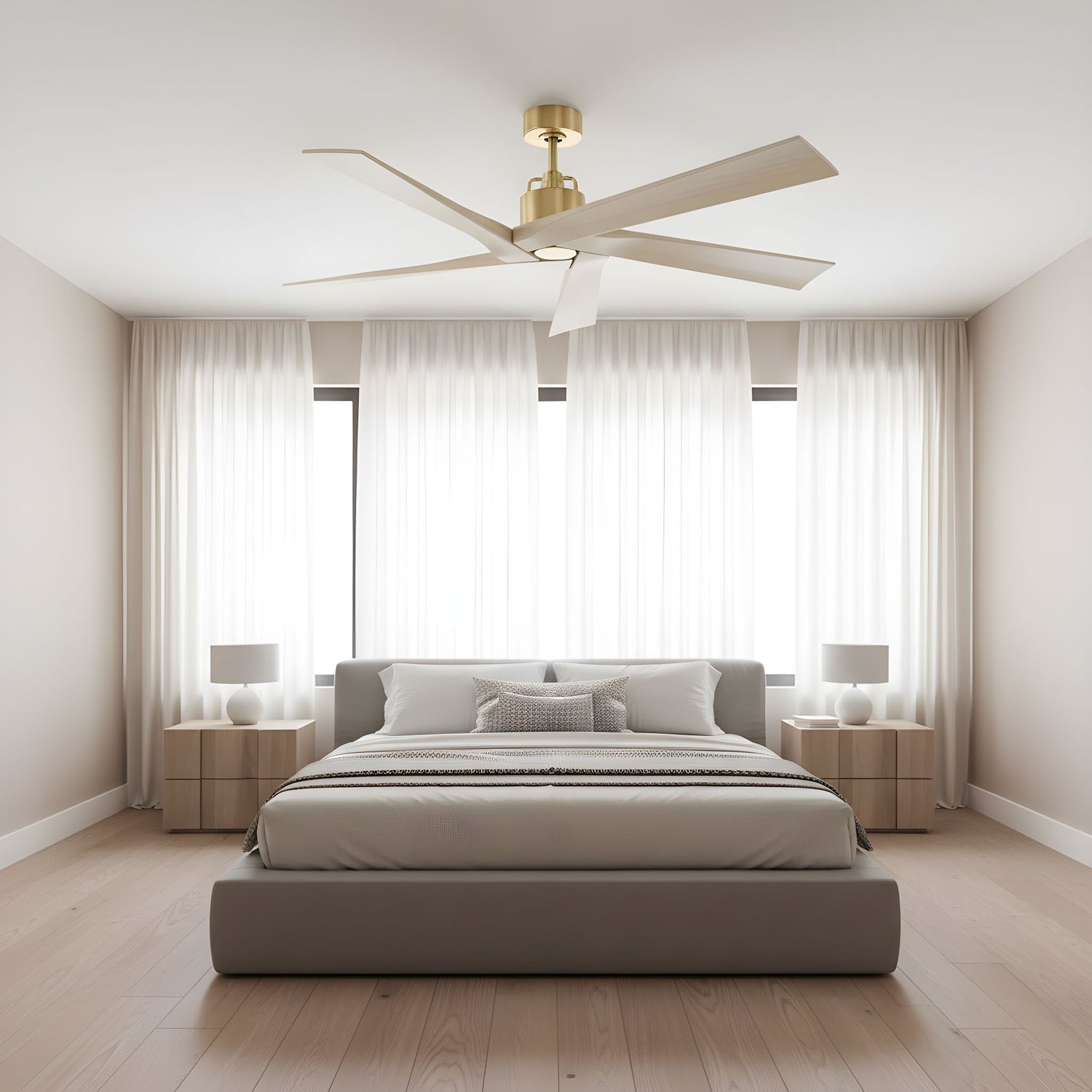 Visual Comfort Fan - 5ASPR56BBSWWO - 56" Ceiling Fan - Aspen 56 - Burnished Brass