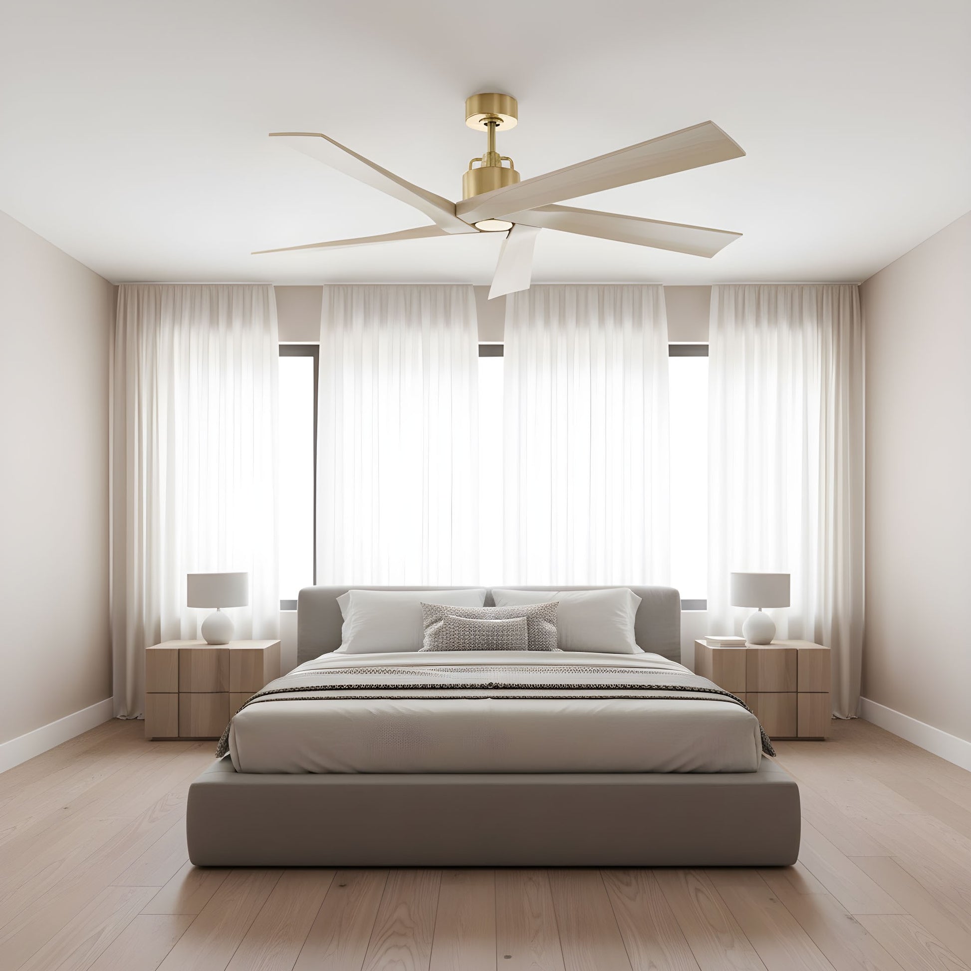 Visual Comfort Fan - 5ASPR56BBSWWO - 56" Ceiling Fan - Aspen 56 - Burnished Brass