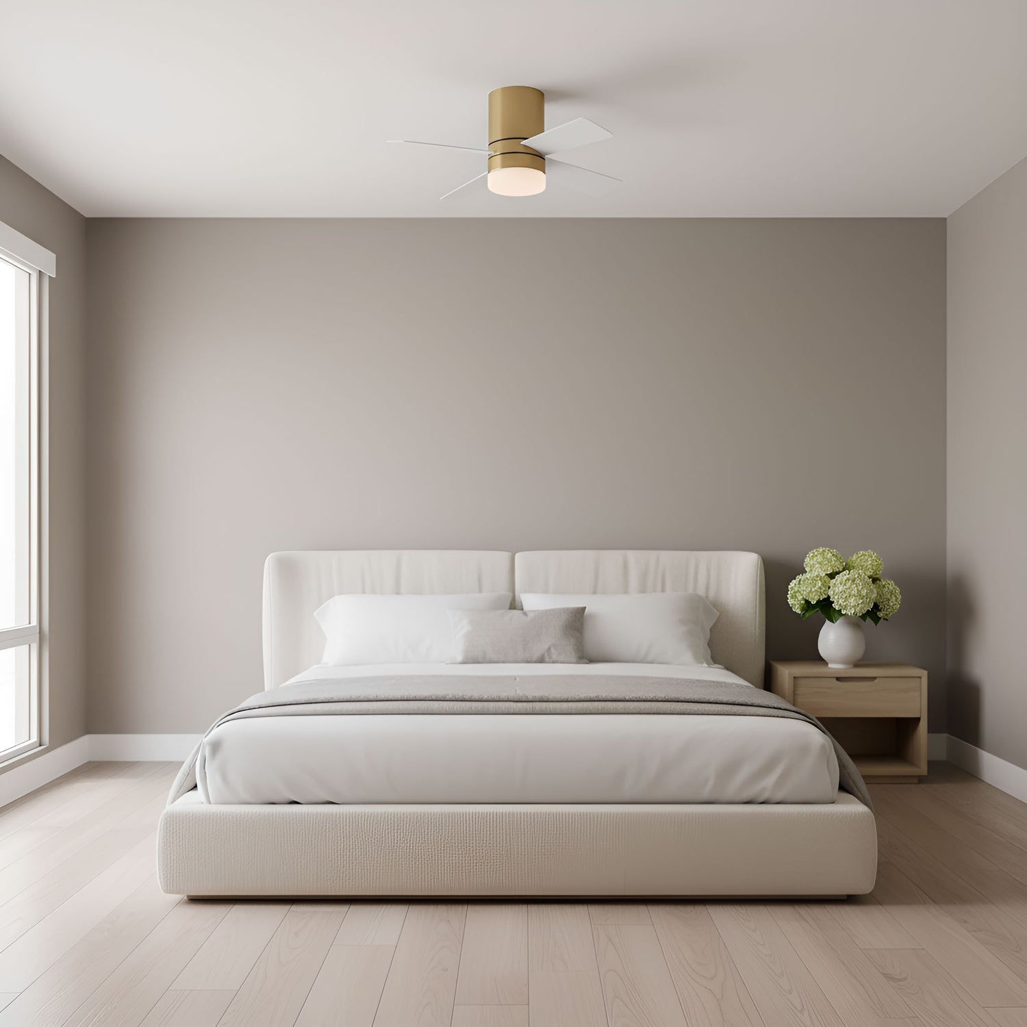 Generation Lighting - 3ERHR32BBSD - 32"Ceiling Fan - Era 32 Hugger LED - Burnished Brass