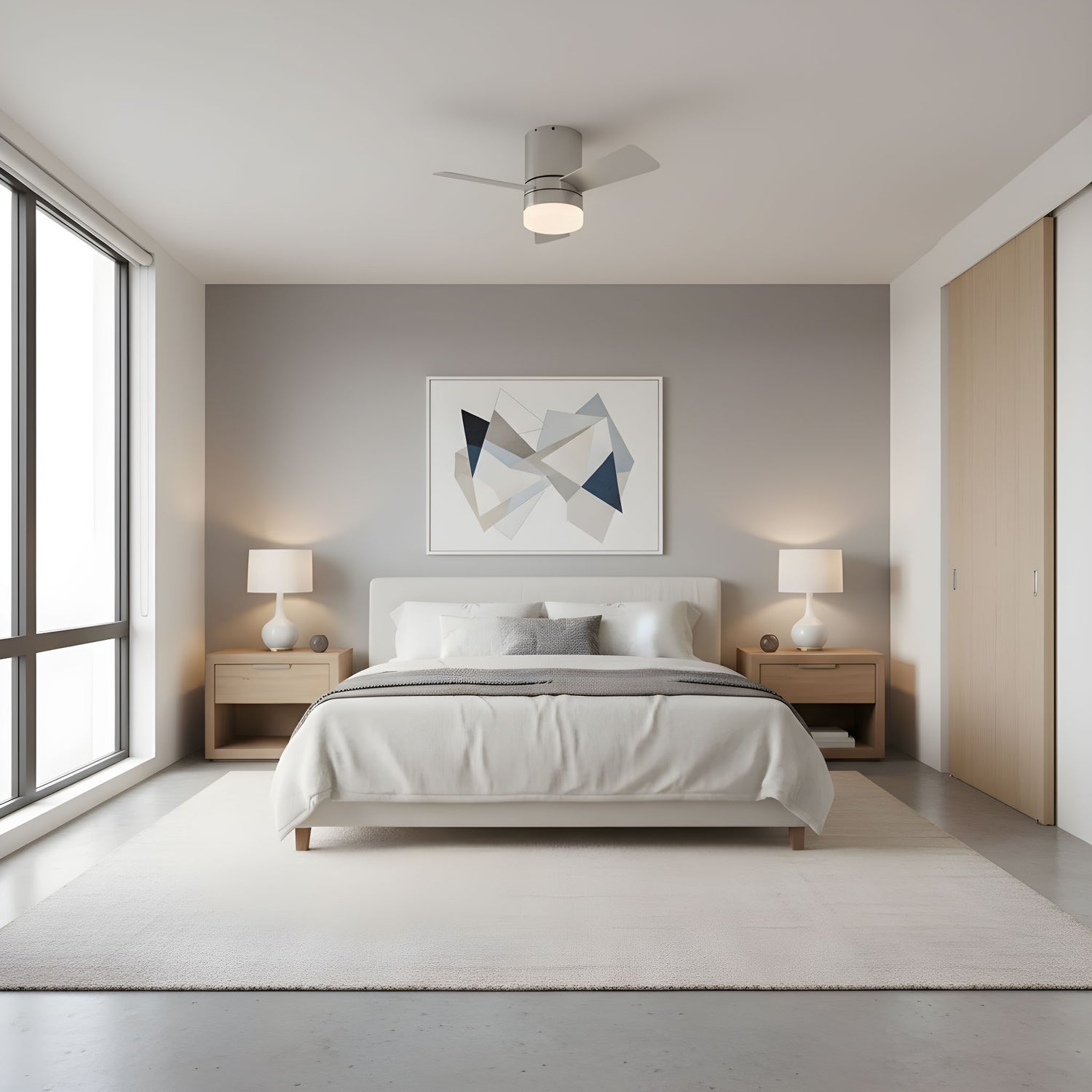 Generation Lighting - 3ERHR32BSD - 32"Ceiling Fan - Era 32 Hugger LED - Brushed Nickel