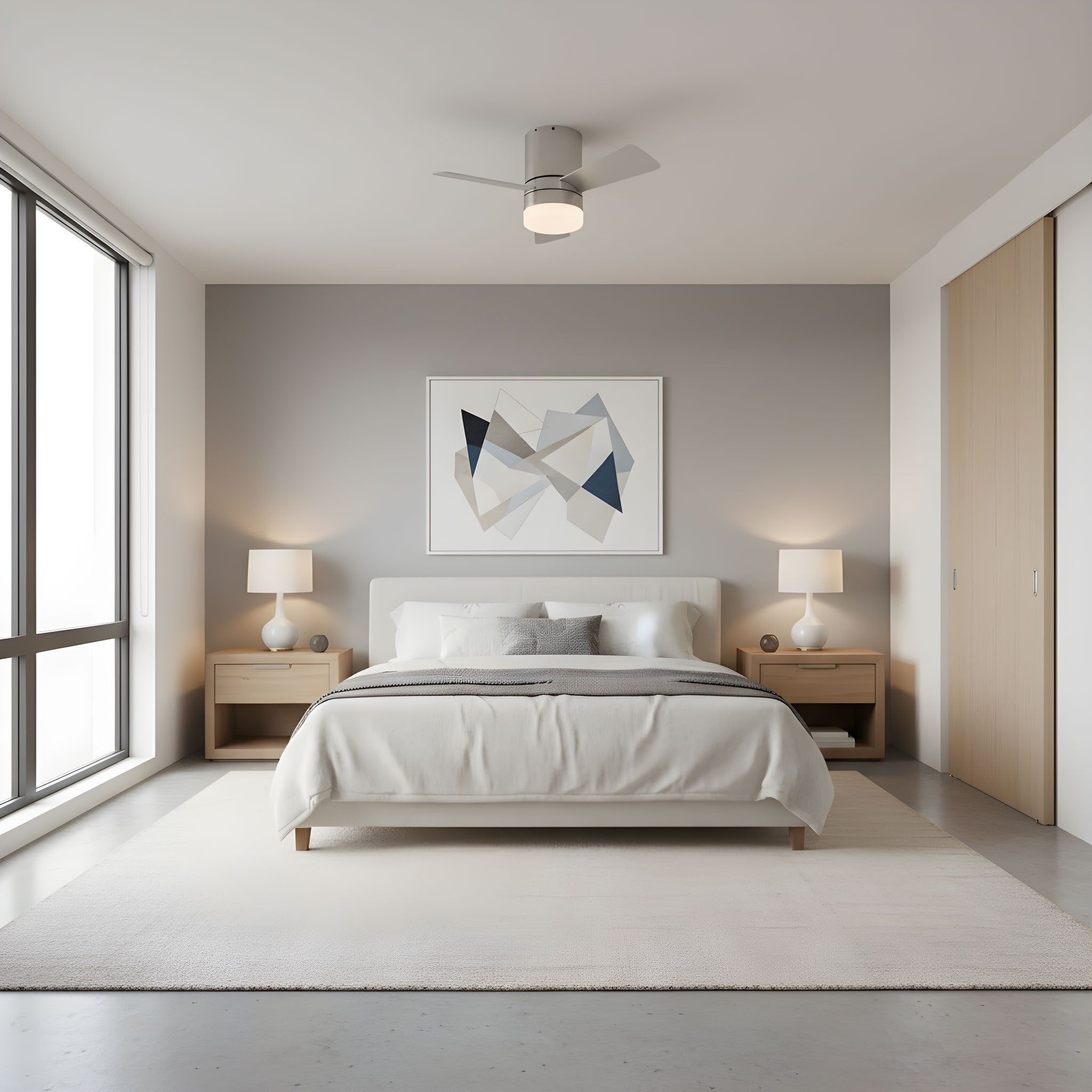 Generation Lighting - 3ERHR32BSD - 32"Ceiling Fan - Era 32 Hugger LED - Brushed Nickel