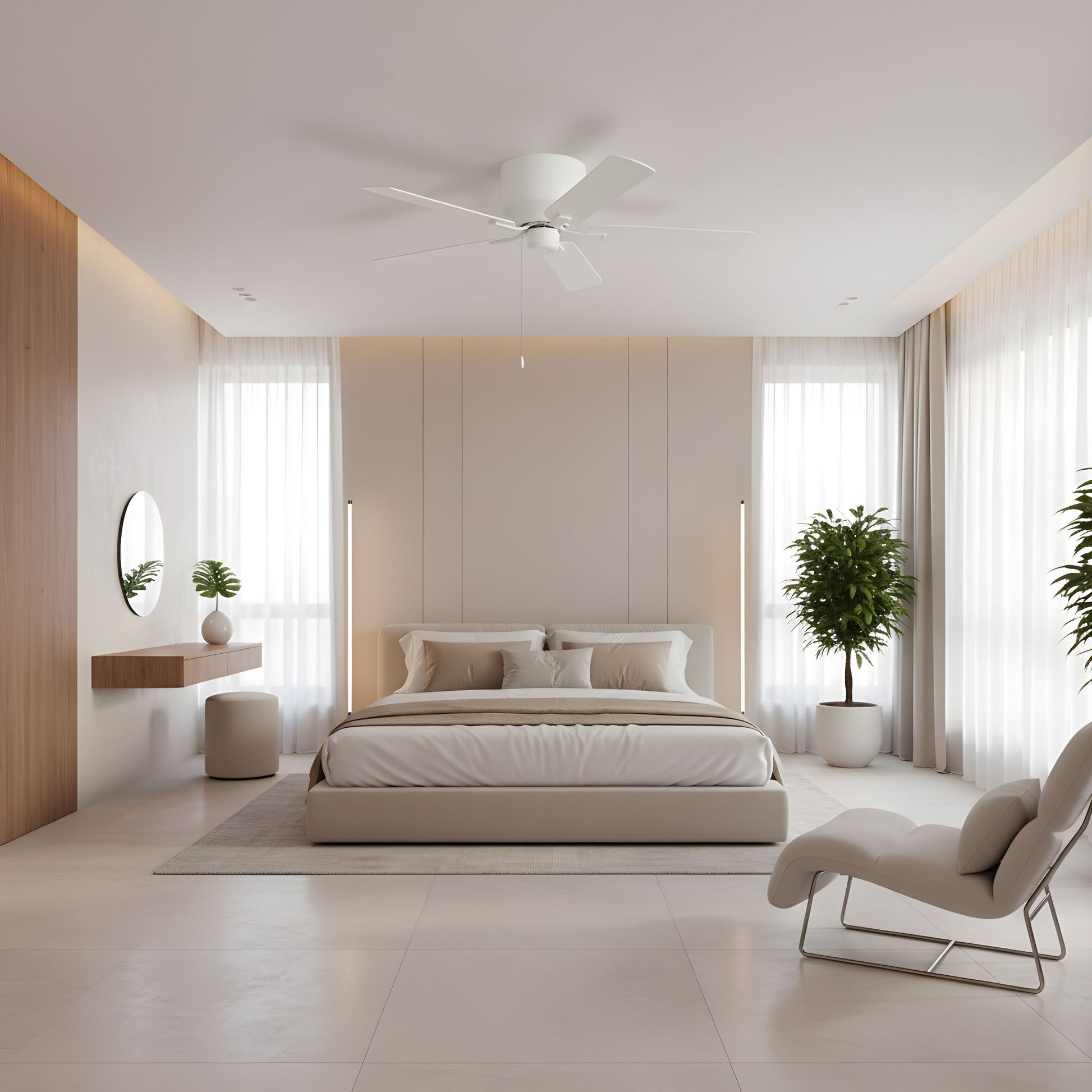 Generation Lighting - 5LDH52RZW - 52"Ceiling Fan - Linden 52 Hugger - Matte White