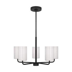 Generation Lighting - GLC1015EN3/MBK - Five Light Chandelier - Rhett - Midnight Black