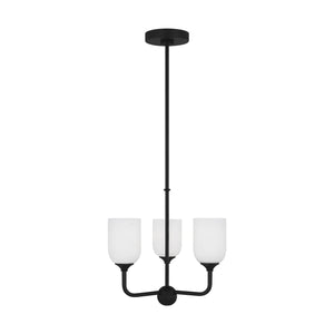 Generation Lighting - GLC1073EN3/MBK - Three Light Chandelier - Emile - Midnight Black