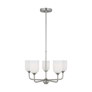 Generation Lighting - GLC1085EN3/BS - Five Light Chandelier - Emile - Brushed Steel