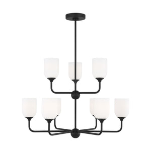 Generation Lighting - GLC1109EN3/MBK - Nine Light Chandelier - Emile - Midnight Black