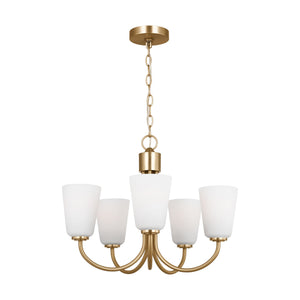 Generation Lighting - GLC1115SB - Five Light Chandelier - Miles - Satin Brass