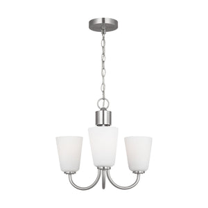 Generation Lighting - GLC1123BS - Three Light Chandelier - Miles - Brushed Nickel