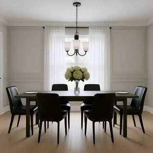 Generation Lighting - GLC1123MBK - Three Light Chandelier - Miles - Midnight Black