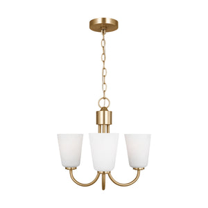 Generation Lighting - GLC1123SB - Three Light Chandelier - Miles - Satin Brass
