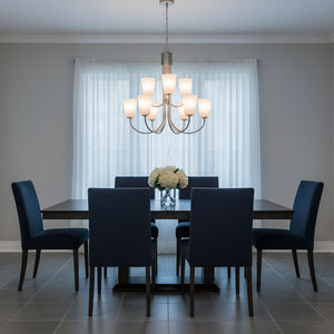 Generation Lighting - GLC1139BS - Nine Light Chandelier - Miles - Brushed Nickel