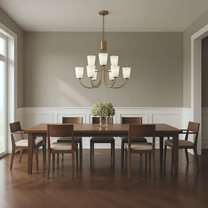 Generation Lighting - GLC1139SB - Nine Light Chandelier - Miles - Satin Brass